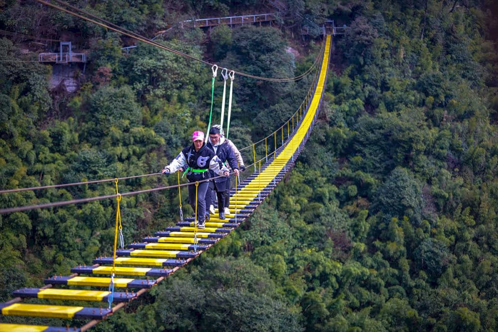 The surrounding park of Rong May Glass Bridge is a haven for adrenaline junkies eager to push their limits